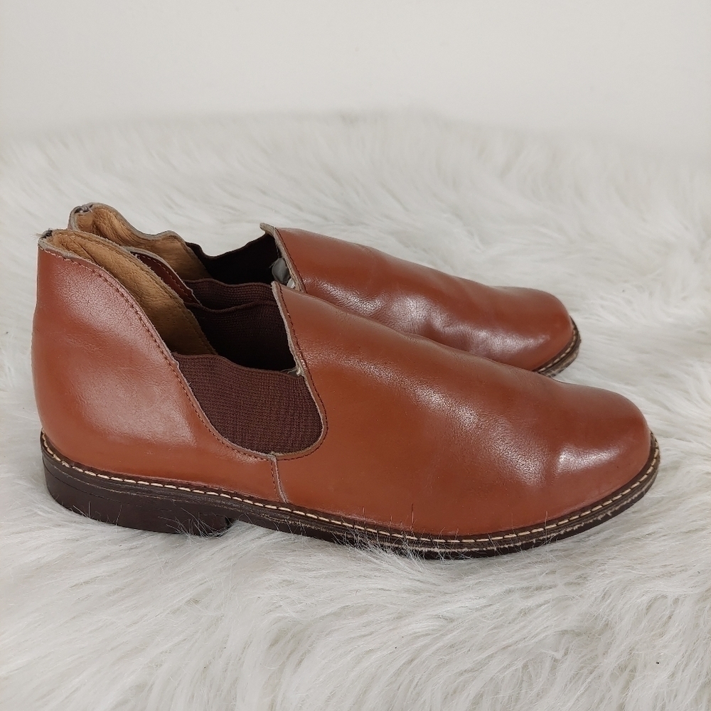 VINTAGE MEN'S MASON CHESTNUT BROWN SLIP-ON LOAFERS SIZE 8.5 RETRO MOD.
